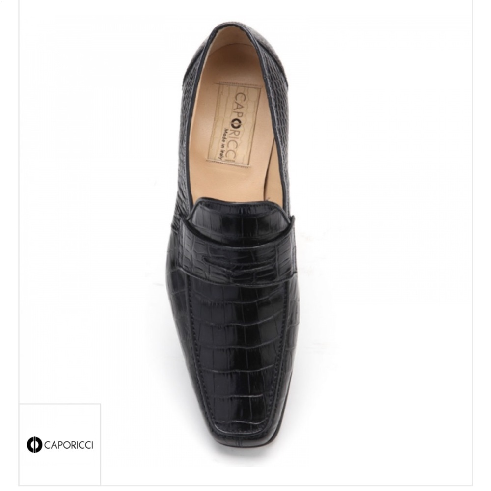 Caporicci 9961 Blk Genuine Alligator Penny Loafers - Picture 9 of 10